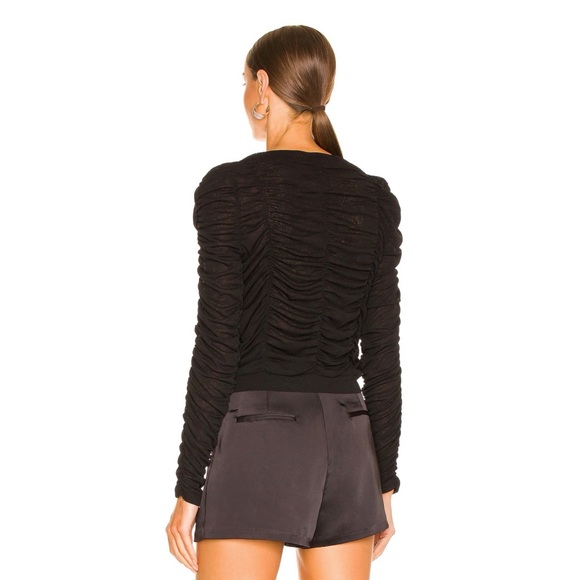 BCBGeneration Black Ruched Button Up Top | Size M - Picture 4 of 14